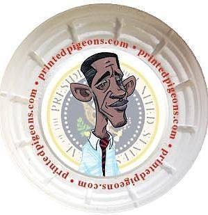 Custom Printed Clay Targets BUY 20 Obama Pigeons or UPLOAD YOUR OWN 