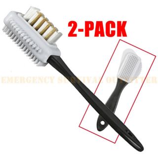   TRIPLE SIDED BOOT BRUSH Dirt Cleaner Suede Brush Shine Care Leather