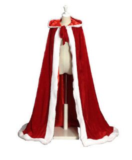 Red Santa Claus cloak Christmas Coat Halloween Cape Hooded Cloak Stock 