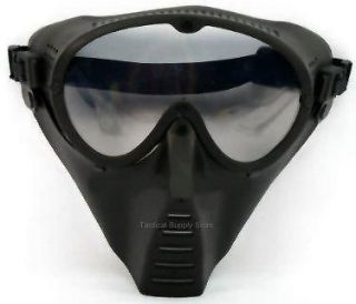 AIRSOFT FULL FACE MASK CLEAR LENS Safety Goggle rifle gun pistol 