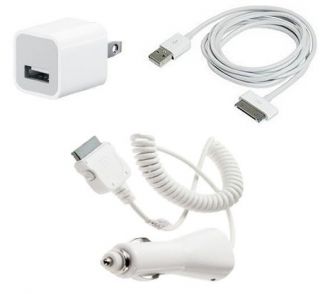 USB AC Home Wall +Car Charger +Data Cable for iPod Touch iPhone 2G 3G 