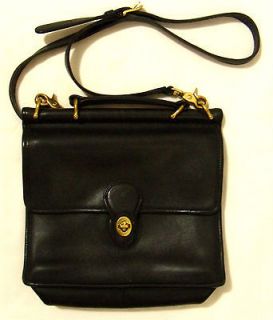 Coach Black Leather Willis Briefcase Handbag Cross Body J9P 9927