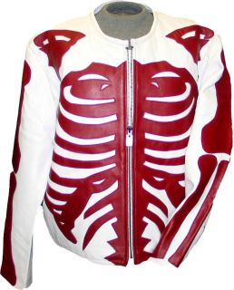 Men Genuine Lambskin Leather Jacket Skeletal Design Vanson inspire​d 