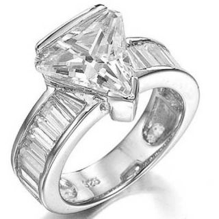   CZ Cubic Zirconia 925 Sterling Silver Bridal Engagement Wedding Ring