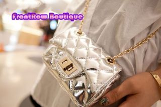   Quilted Flap Cross Body Bag Shiny Patent Chain Purse Clutch Handbag