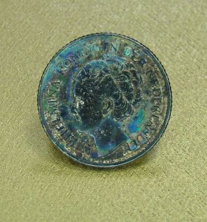 1944 Nederlanden Ten Cent Silver Coin, As Found, US Mint, .640 Silver