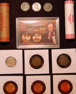 SMALL CENT US COINS COLLECTION/LIN​COLN WHEAT PENNY ROLL/INDIAN HEAD 