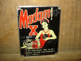   MADAM X FORTUNE TELLER COIN OP OPERATED ARCADE MACHINE ONE CENT SIGN