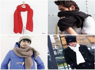 New Men Fashion Korean Style Faux Cashmere Warm Soft Scarf Black