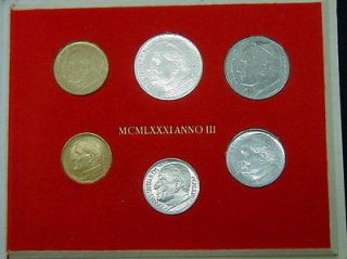 1981 Italy Vatican complete coins set UNC silver John Paul II