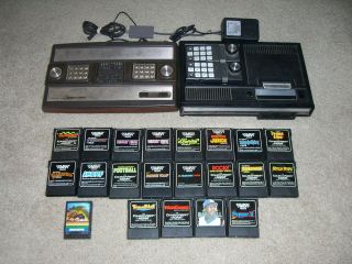Intellivision & Colecovision system lot w/ 21 games Smurf, Rocn Rope 