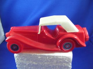 RED AND WHITE 1936 MODEL ANTIQUE CAR BOTTLE BY AVON