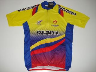 New COLOMBIA Team Country Flag Cycling Jersey size L
