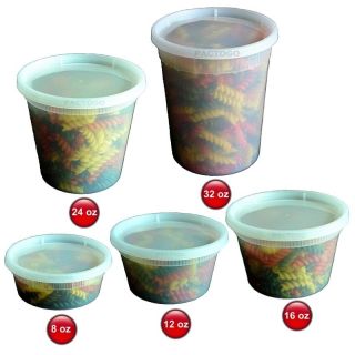 12 16 24 32 oz. Clear DELItainer Deli Food/Soup Cup Containers w 