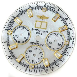   Breitling for Bentley 6.75 Custom Multi color Pearl MOP Gold Diamond