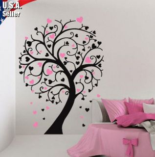   Decor Art Removable Mural Vinyl Decal Sticker Large Hearts Trees #228