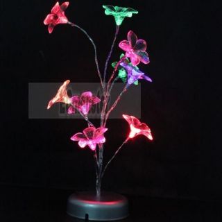New Power Adapter Plastic Colorful LED light Lilies Nightlight Lamp