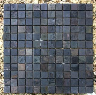 Tumbled Multi Color Indigo Slate Natural Mosaic Tiles 12x12