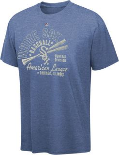   White Sox Heathered Blue Majestic Cooperstown Hot Stove League T Shirt