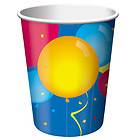   Bash Colorful Balloons & Birthday Party Confetti 9oz Paper Cups