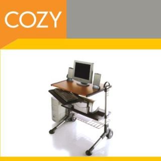 Small Wood Computer Desk Office Table Mobile Cart