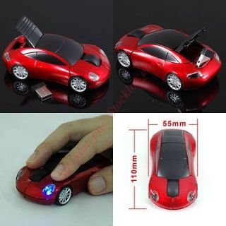 Red Car Shape USB Laptop Computer Wireless Mouse for Windows Me/NT 
