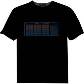 EL LED Graphic Equalizer T Shirt Rave Clothes Sound Activated Club 