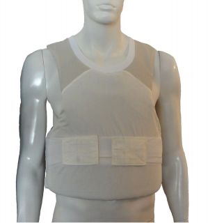 Kevlar Bullet Proof Vest   Concealable   White   LEVEL 3A + Stab 