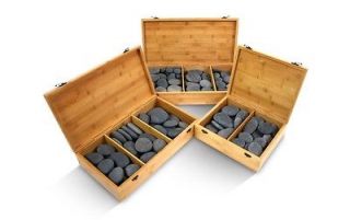 Naturally Shaped Massage Basalt Hot Stones Set W/ Optional Bamboo Box