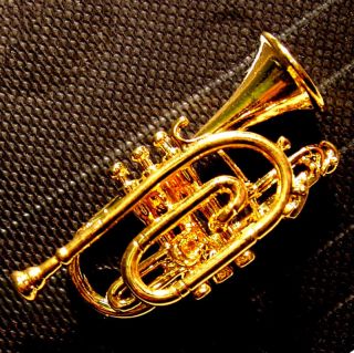 Besson Sovereign Cornet Replica Jewelry Pin Gold Plated