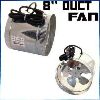   8Inch Inline Duct Exhaust 400CFM Fan Booster Fan Blower Air cool Dfan8