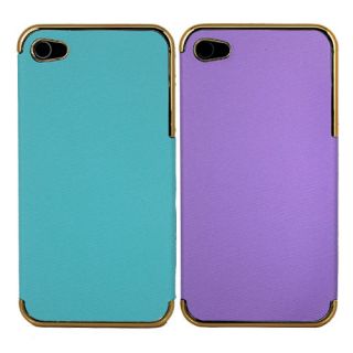 2PCS Cool Sky Blue & Purple Back Cover Cases Skin for Apple iPhone 4 