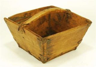   ASIAN CHINESE WOOD RICE BUCKET Lg Decorative Basket Calligraphy Brown