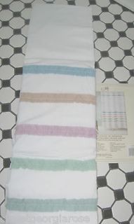 VINTAGE CHIC RUFFLES Fabric Shower Curtain SHABBY Blue Lavender Green 