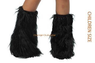   Size Black Fluffies Leg Warmers Yeti Halloween Costume Boot Covers
