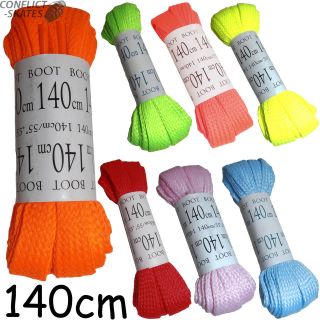 BRIGHT Laces 140cm Wide Flat for Quad Skates Boots Roller Derby Choose 