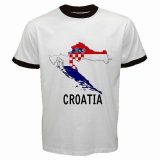 CROATIA CROATIAN FLAG MAP RINGER T SHIRT