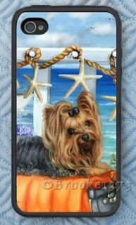 iPHONe 4 4S RUBBER CASE YORKIE COVER Yorkshire Terrier print painting
