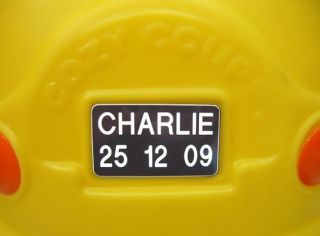 Little Tikes Cozy Cab Car Engraved Custom Number Plate