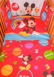 Disney Mickey Mouse RED RAINBOW BEDDING SET   all sizes available