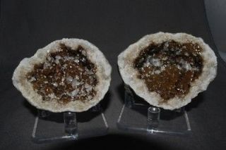 Keokuk Geode from Canton IR Brown Calcites and Clear Calcite LARGE 