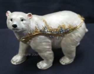 Austrian Crystal Jeweled Polar Bear Trinket Box