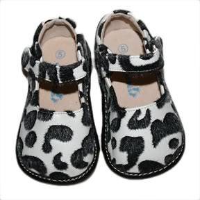 NEW Girls Cow Leather Squeaky Shoes size 4 8 shoe cow