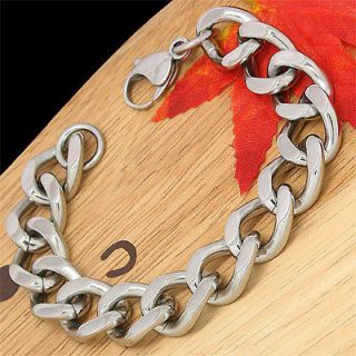 COOL CUBAN CURB CHAIN Stainless Steel Link Bracelet 9.2 16mm 60g