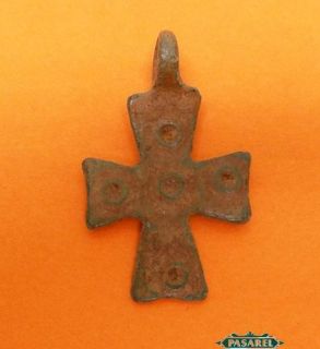   Byzantine Period Bronze Pendant Cross Israel 4th – 7th Century