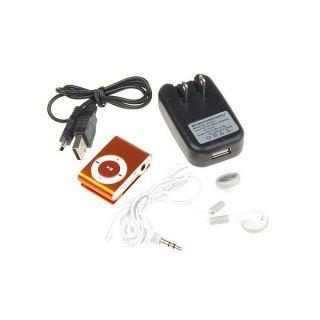 Orange Portable Mini USB Clip  Music Player Support 8GB SD TF Card 