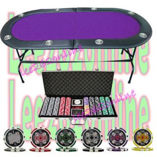 73 Casino Stainless Steel Cup Holders Poker Table Purple + 500 Matte 