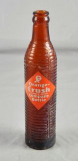 Vintage Orange Crush Company Bottle Amber Glass Pueblo Colorado 9 2 
