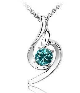 Fashion18K GP Swarovski crystal necklace pendant options 6colour U 