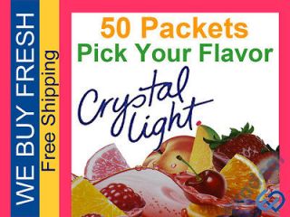 50 Crystal Light Drink Mix On The Go Packets Sugar Free